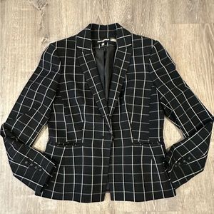 Karl Lagerfeld black/white plaid blazer size 4
